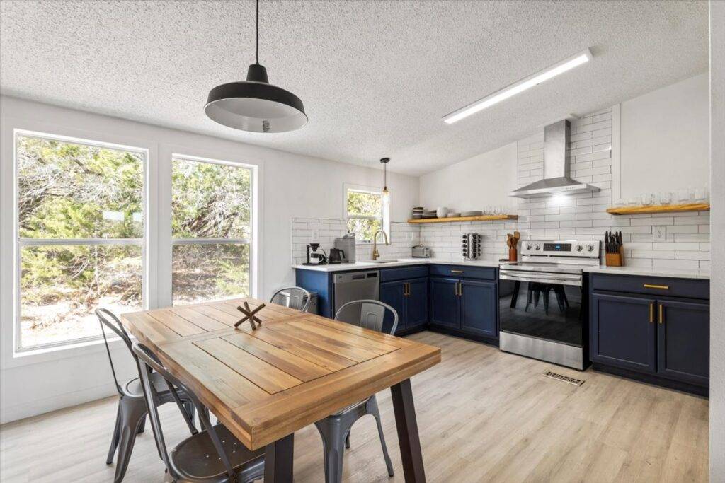 Kitchen at Starlight Horizon cabins in Canyon Lake Texas