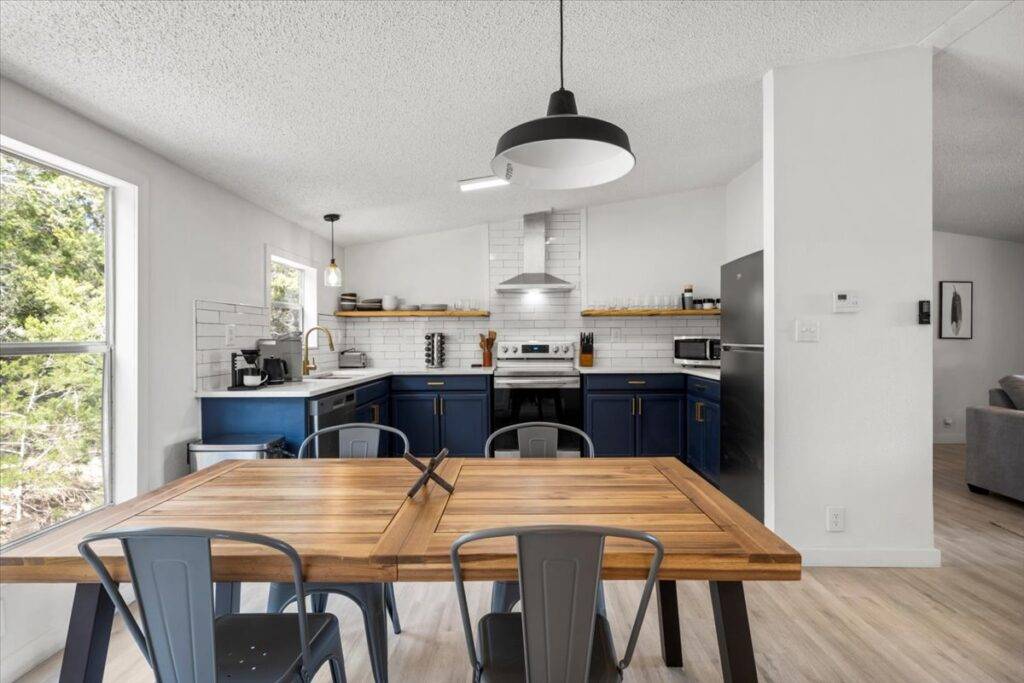 Kitchen at Starlight Horizon cabins in Canyon Lake Texas