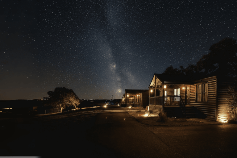 Cabins under the stars at Starlight Horizon in Canyon Lake Texas