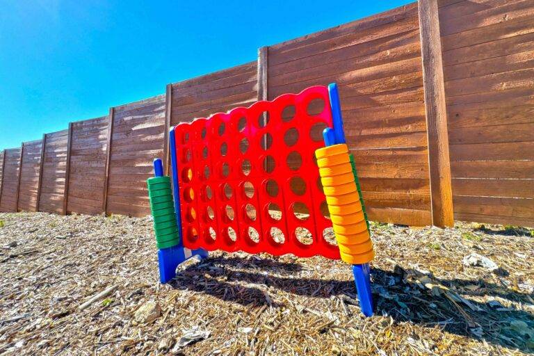 Giant Connect Four lawn game at Starlight Horizon in Canyon Lake Texas