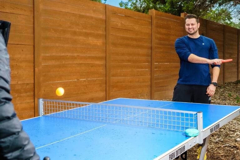 Outdoor ping pong at Starlight Horizon in Canyon Lake Texas