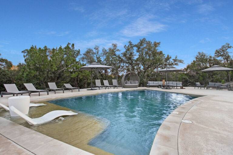 Resort style pool at Starlight Horizon in Canyon Lake Texas