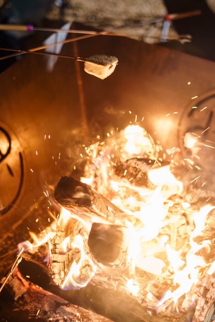 Backyard Firepit S'mores at Starlight Horizon, a boutique cabin resort near Canyon Lake, Texas