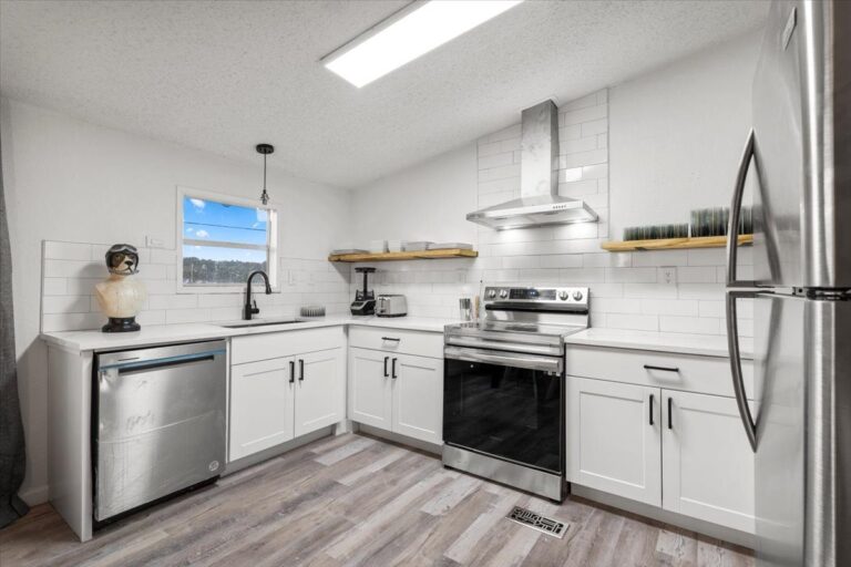 Kitchen in Cabin A at Starlight Horizon near Canyon Lake, Texas