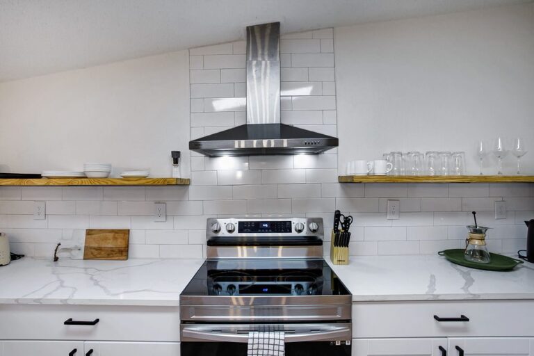 Kitchen in Cabin B at Starlight Horizon near Canyon Lake, Texas