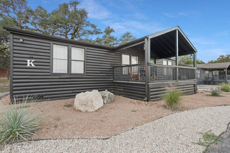 Exterior of Cabin K at Starlight Horizon near Canyon Lake, Texas