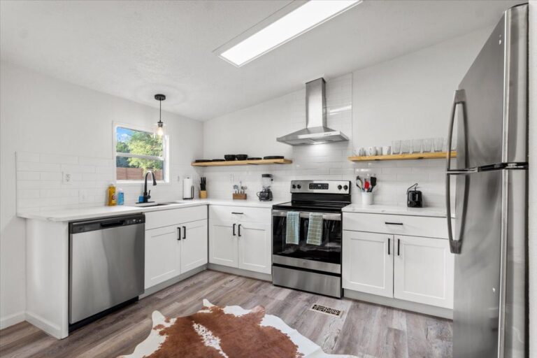 Kitchen in Cabin M at Starlight Horizon near Canyon Lake, Texas