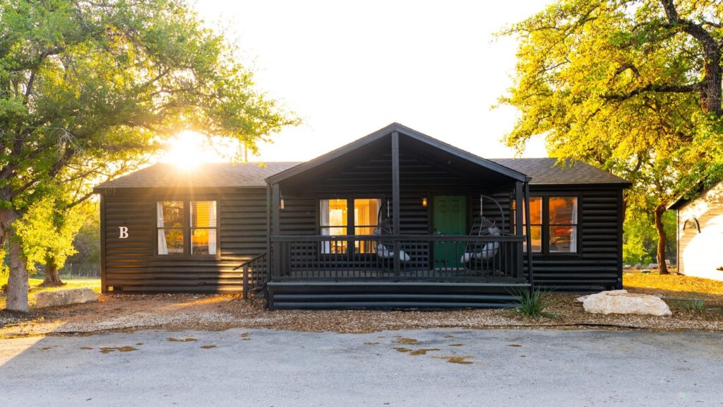 Exterior of a Starlight Horizon cabin, front daytime view