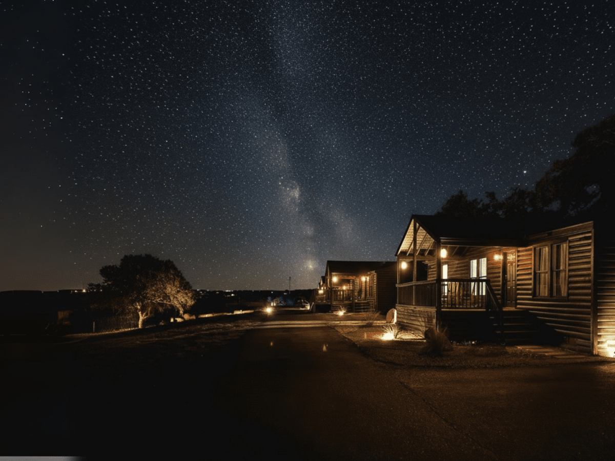 Cabins under the stars at Starlight Horizon in Canyon Lake Texas