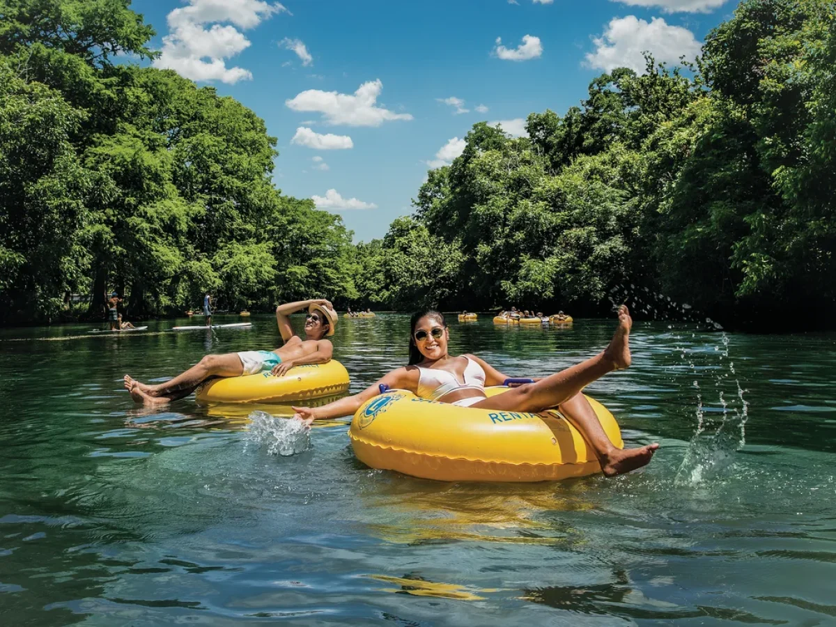 Guadalupe River tubing near Canyon Lake Texas
